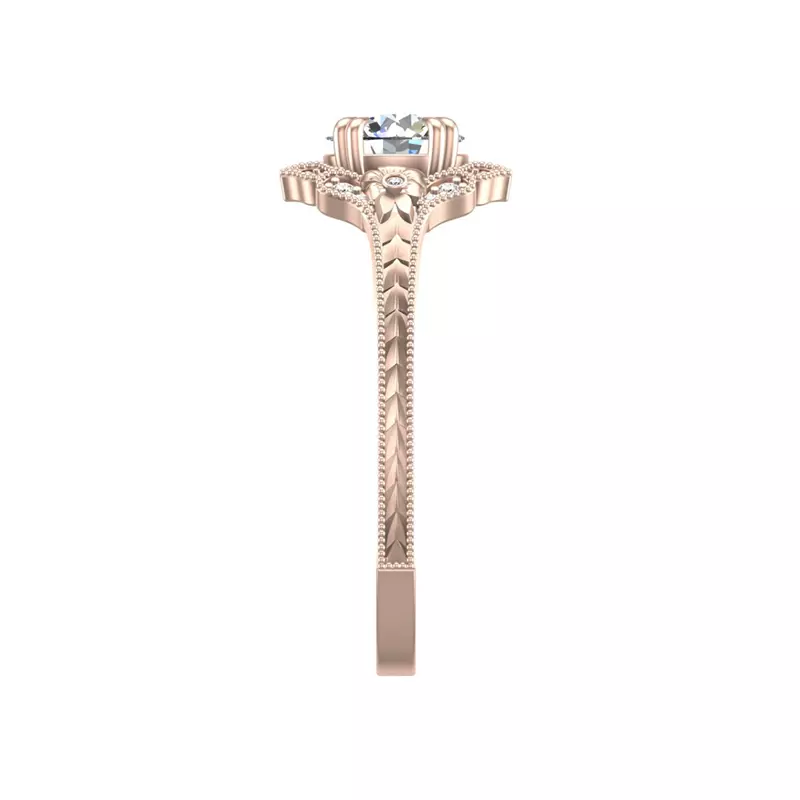14K Rose Gold Lilly Engagement Ring
