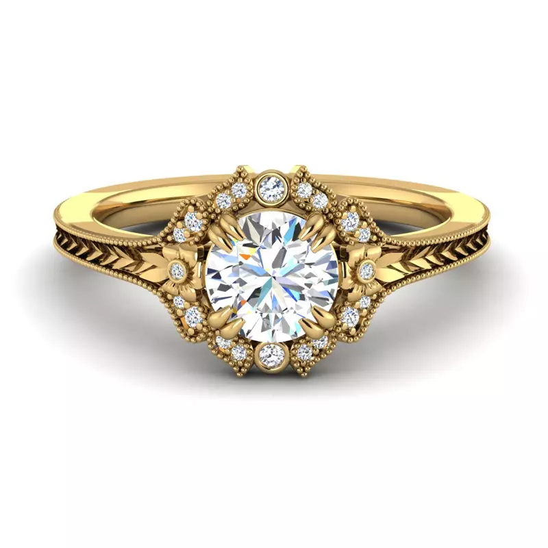 14K Yellow Gold Lilly Engagement Ring