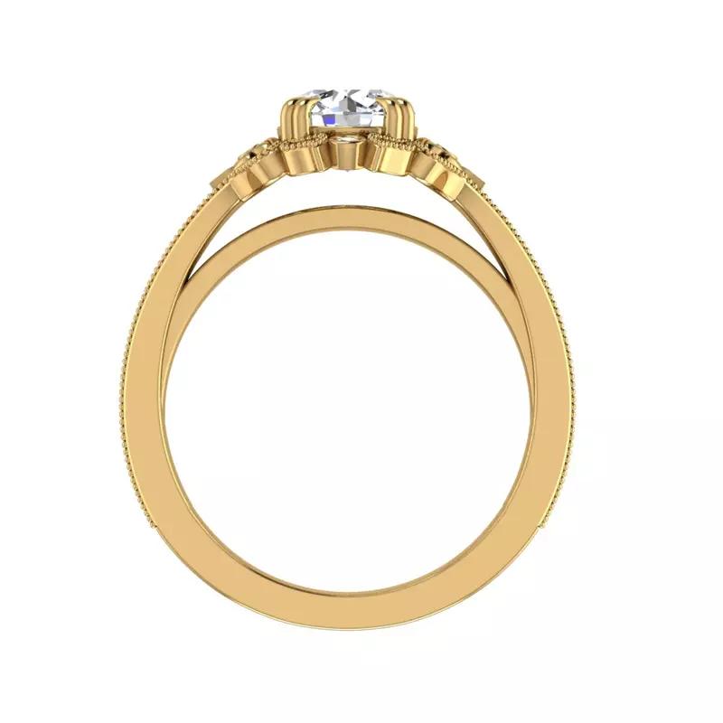 14K Yellow Gold Lilly Engagement Ring
