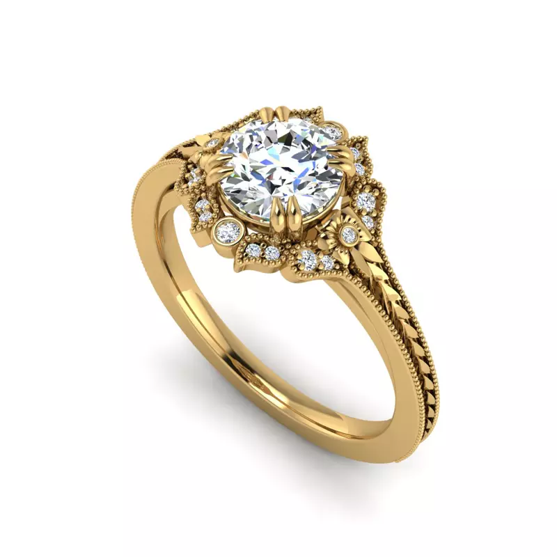14K Yellow Gold Lilly Engagement Ring
