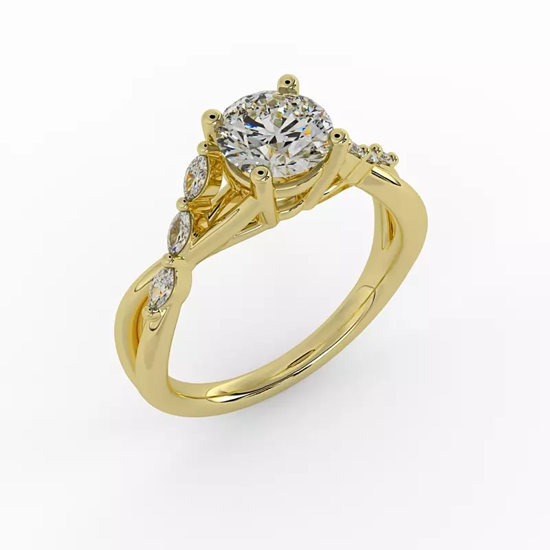 14K Yellow Gold Nyla Engagement Ring
