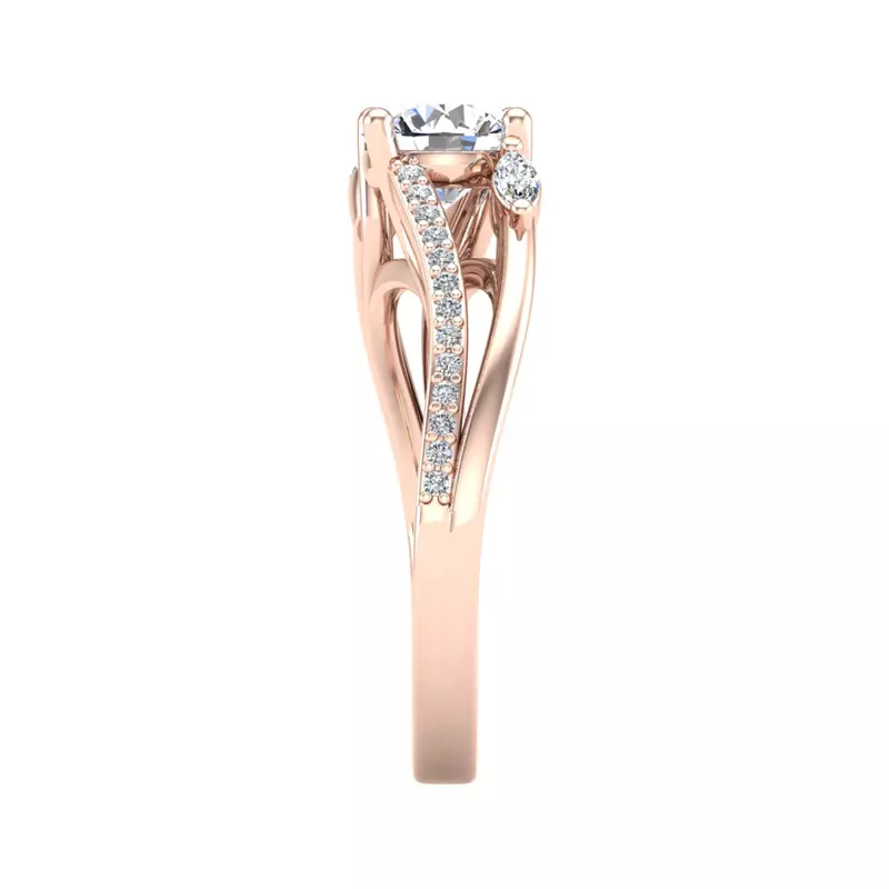 14K Rose Gold Rebecca Engagement Ring