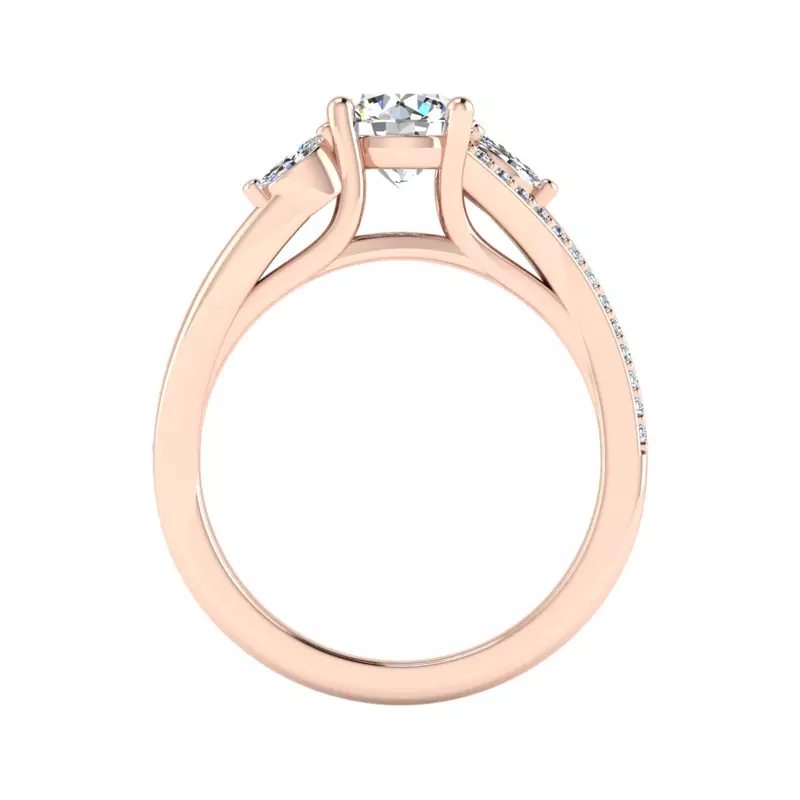 14K Rose Gold Rebecca Engagement Ring