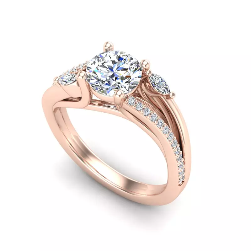 14K Rose Gold Rebecca Engagement Ring