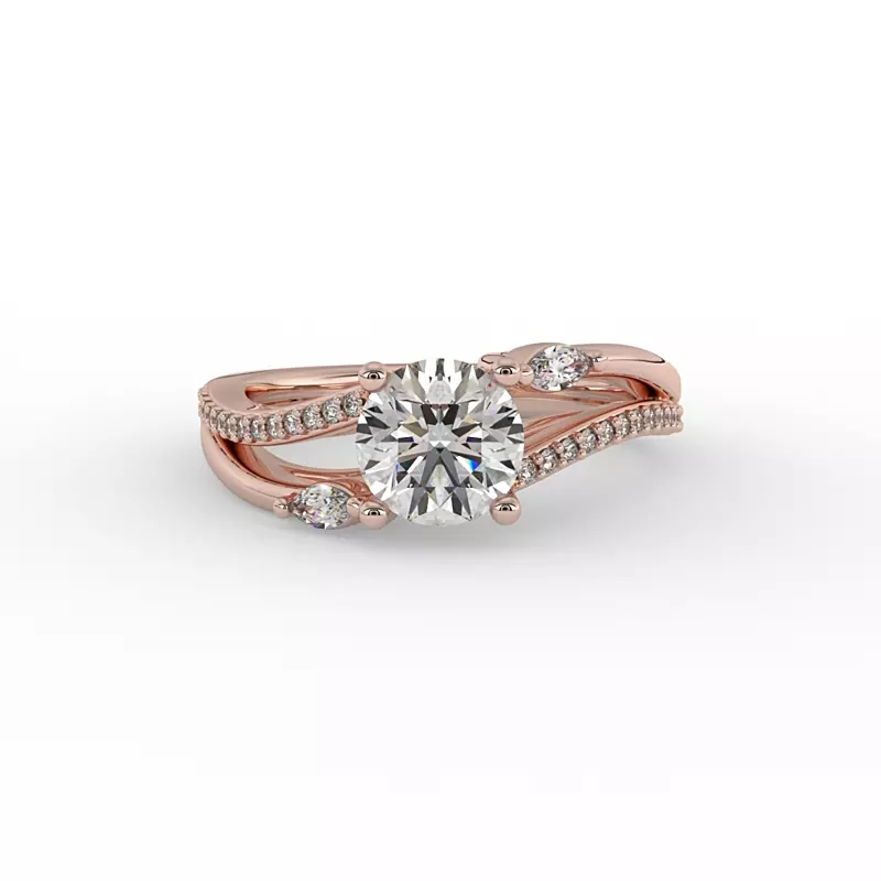 14K Rose Gold Rebecca Engagement Ring