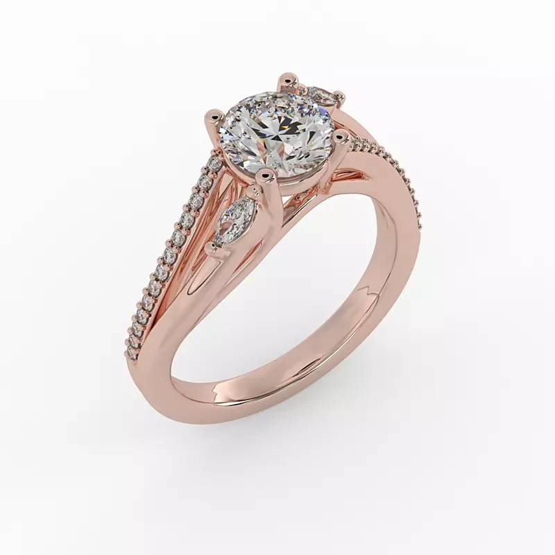 14K Rose Gold Rebecca Engagement Ring
