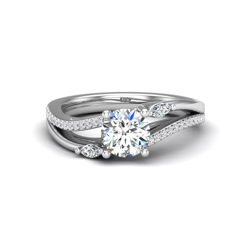 14K White Gold Rebecca Engagement Ring