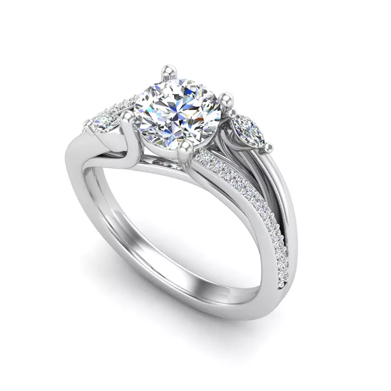 14K White Gold Rebecca Engagement Ring