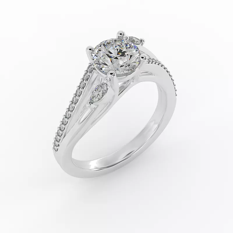 14K White Gold Rebecca Engagement Ring