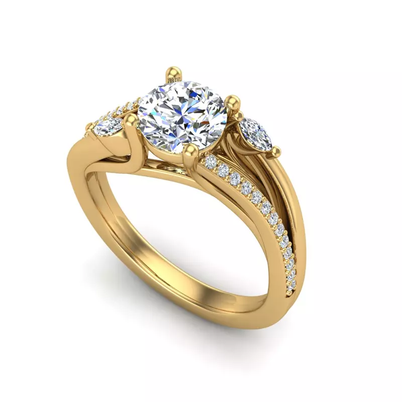 18K Yellow Gold Rebecca Engagement Ring
