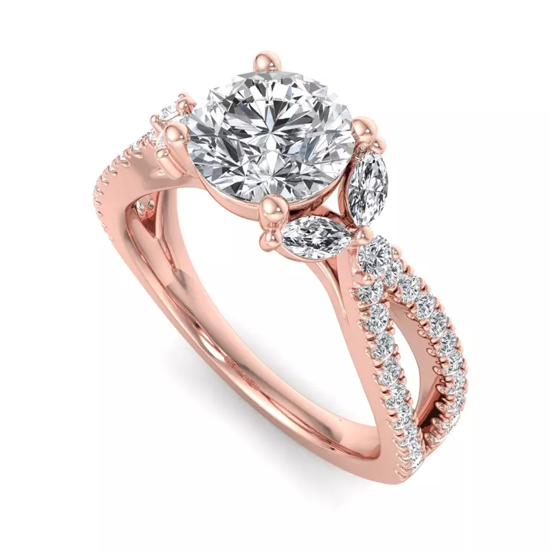 14K Rose Gold Angela Engagement Ring
