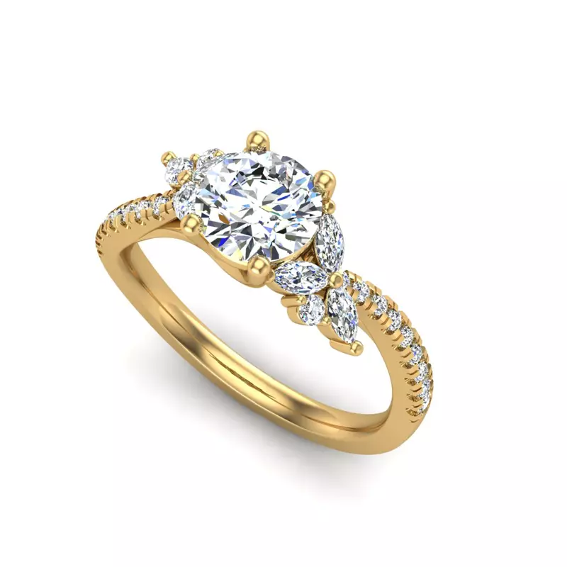 18K Yellow Gold Alivia Engagement Ring