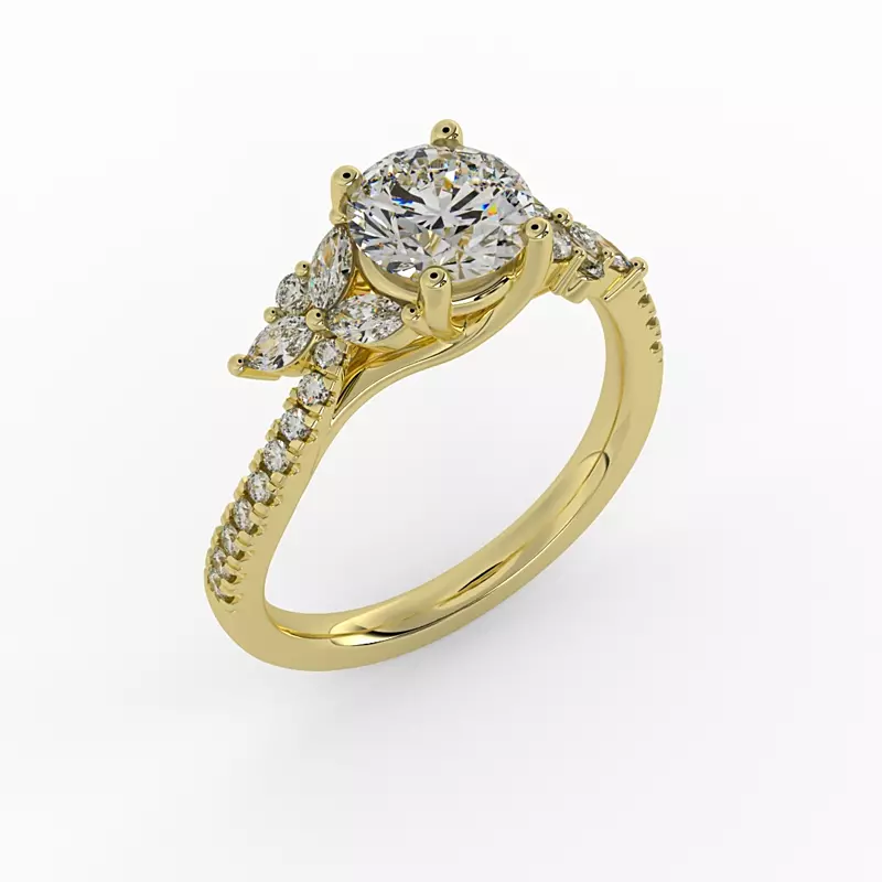 18K Yellow Gold Alivia Engagement Ring