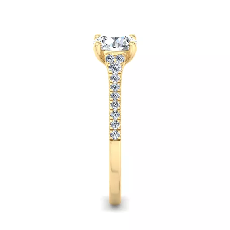 14K Yellow Gold Camila Split Pave Cathedral Engagement Ring