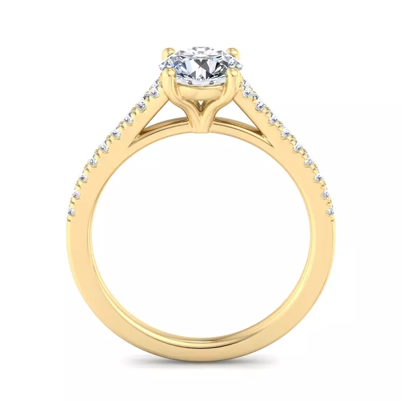 14K Yellow Gold Camila Split Pave Cathedral Engagement Ring