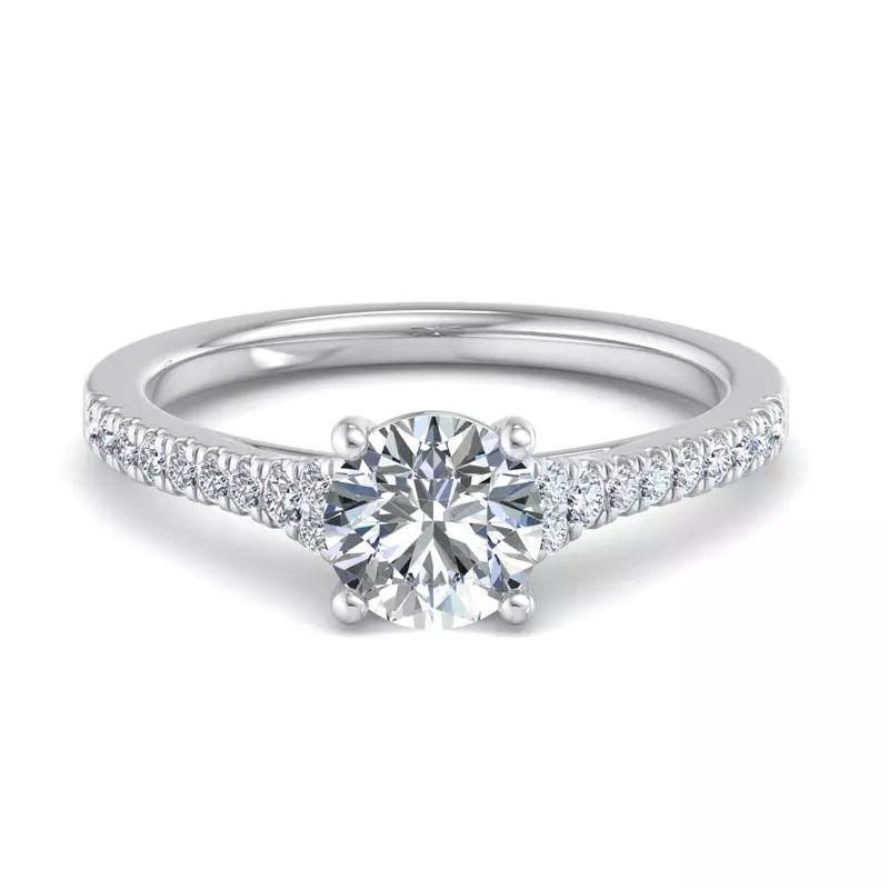 Platinum Camila Split Pave Cathedral Engagement Ring