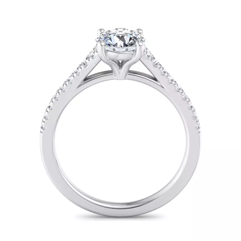 Platinum Camila Split Pave Cathedral Engagement Ring