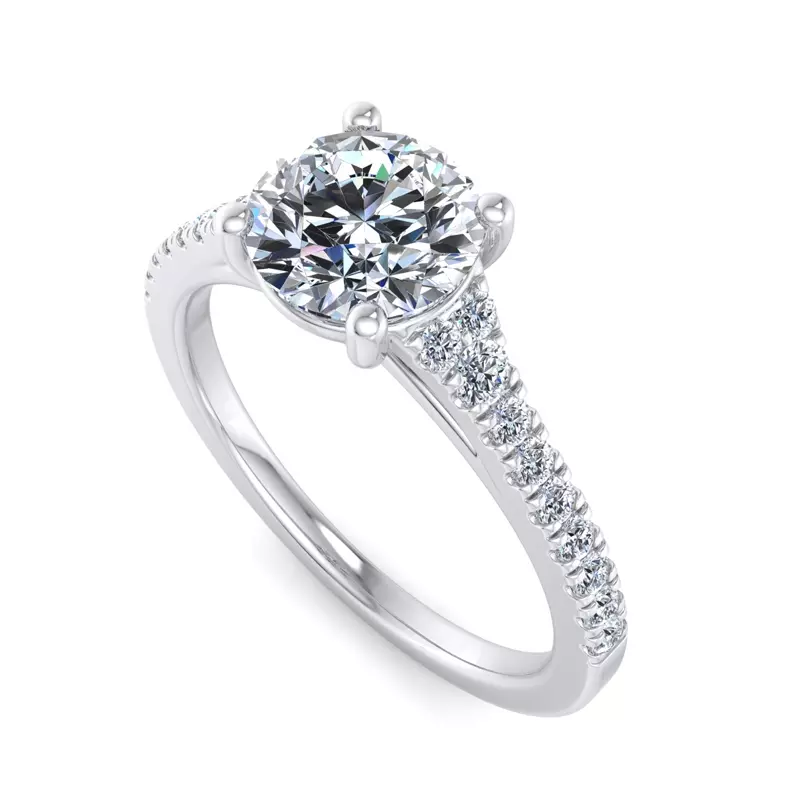 Platinum Camila Split Pave Cathedral Engagement Ring