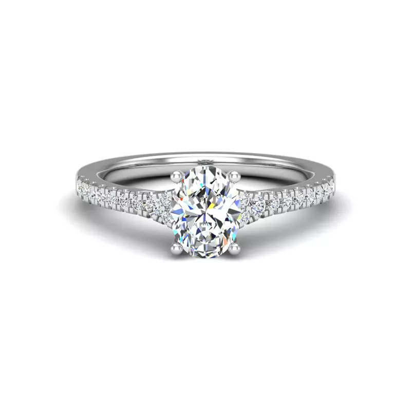 Platinum Camila Split Pave Cathedral Engagement Ring