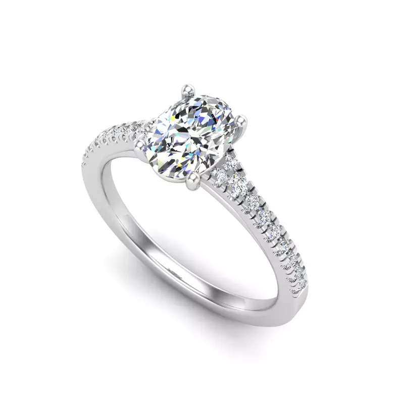 Platinum Camila Split Pave Cathedral Engagement Ring
