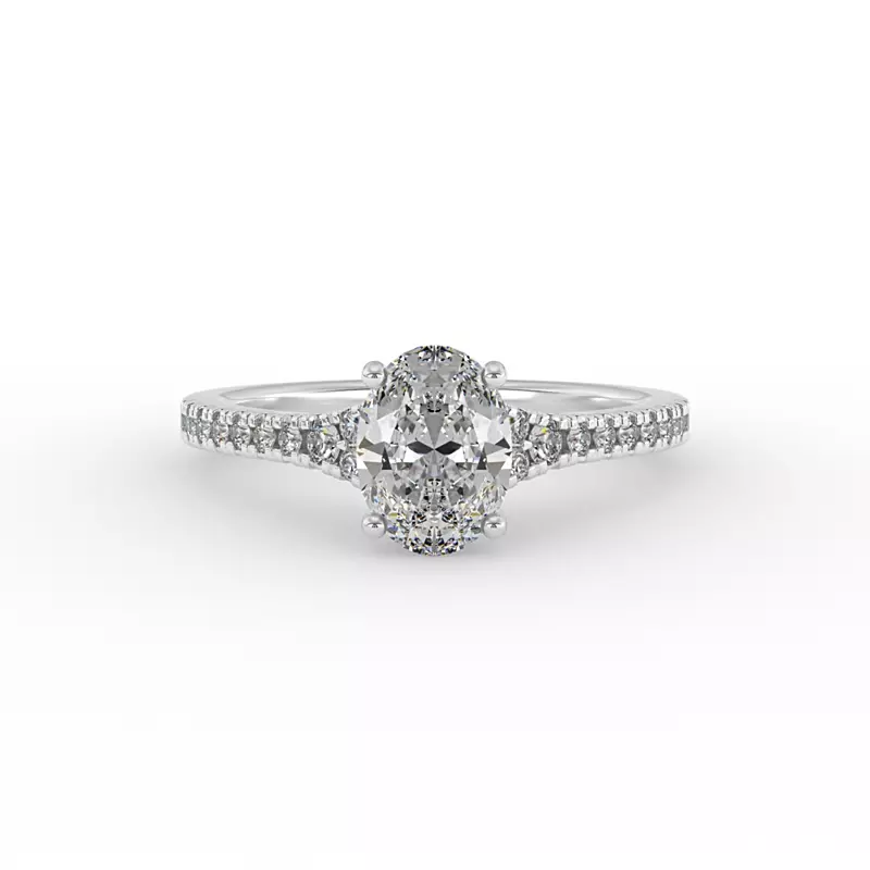 Platinum Camila Split Pave Cathedral Engagement Ring