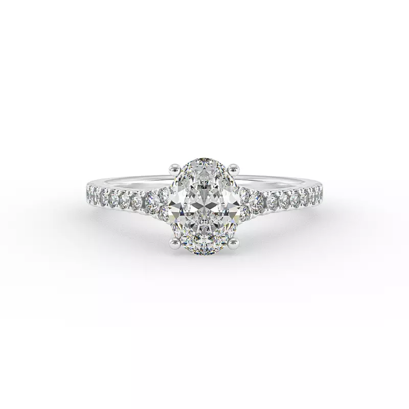 Platinum Camila Split Pave Cathedral Engagement Ring