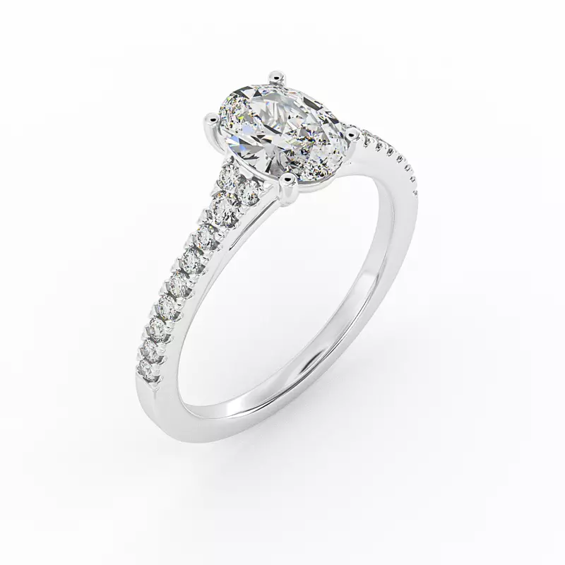 Platinum Camila Split Pave Cathedral Engagement Ring