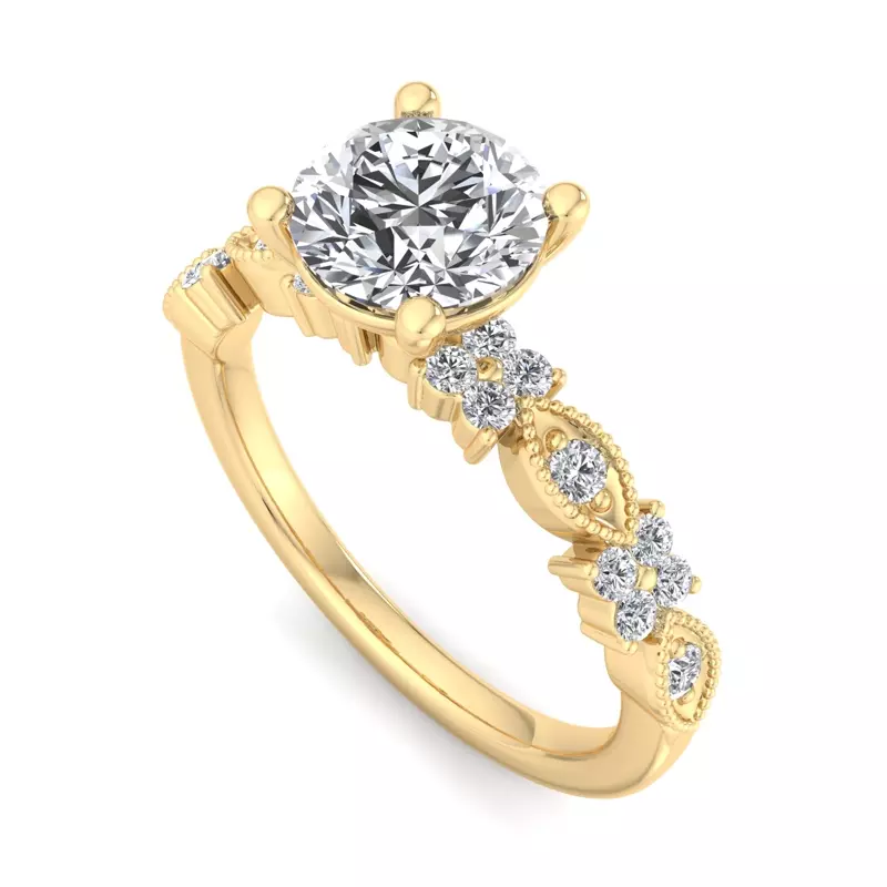 14K Yellow Gold Evangeline Engagement Ring