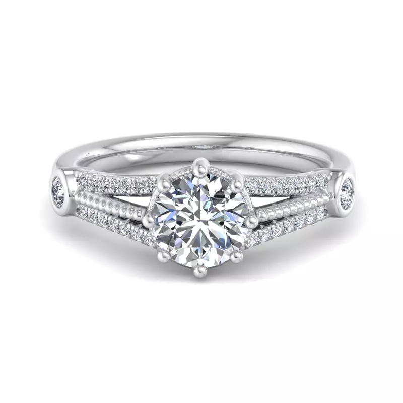 18K White Gold Catherine Engagement Ring