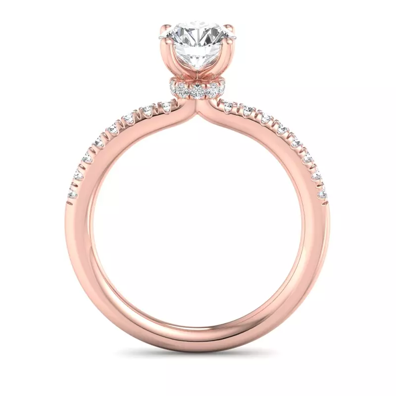 14K Rose Gold Charlotte Hidden Halo Engagement Ring