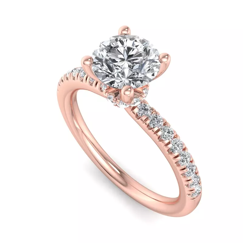 14K Rose Gold Charlotte Hidden Halo Engagement Ring