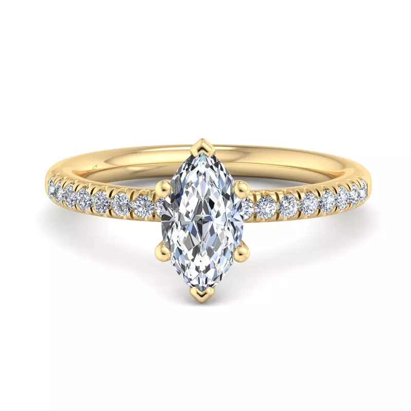 14K Yellow Gold Charlotte Hidden Halo Engagement Ring