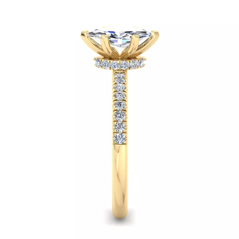 14K Yellow Gold Charlotte Hidden Halo Engagement Ring