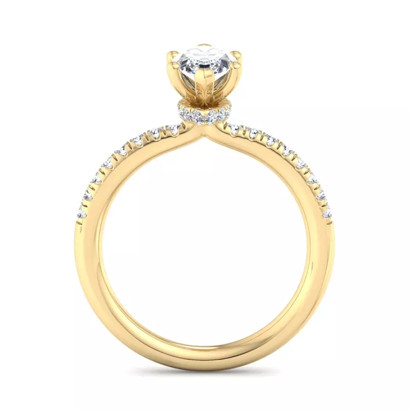 14K Yellow Gold Charlotte Hidden Halo Engagement Ring