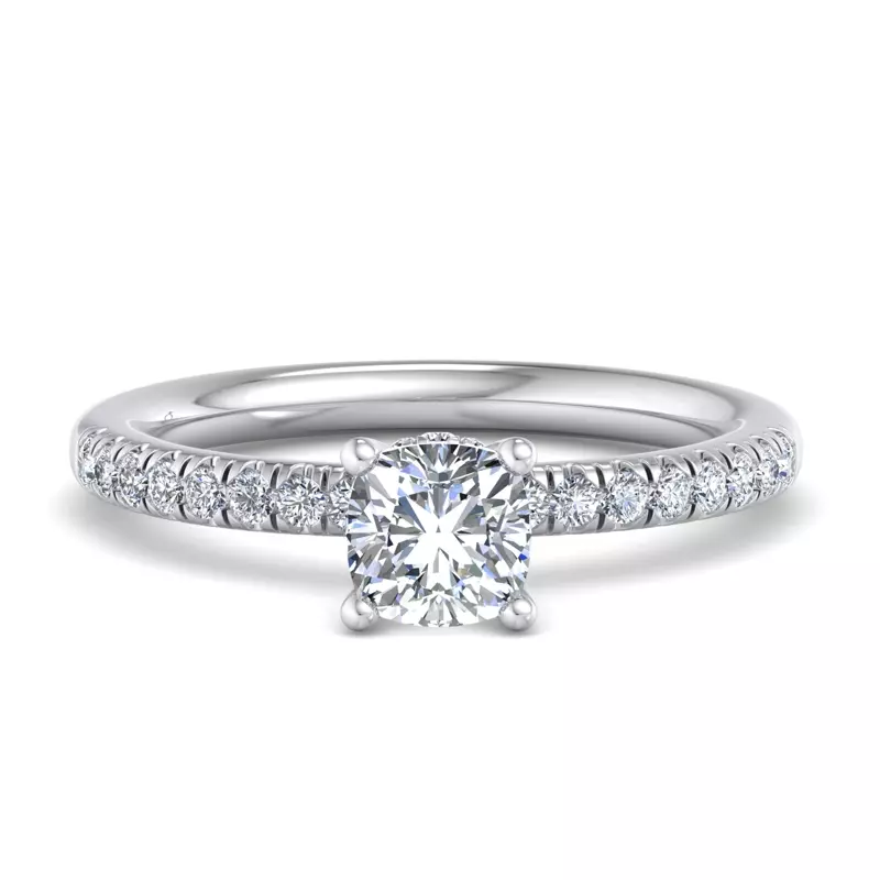 18K White Gold Charlotte Hidden Halo Engagement Ring