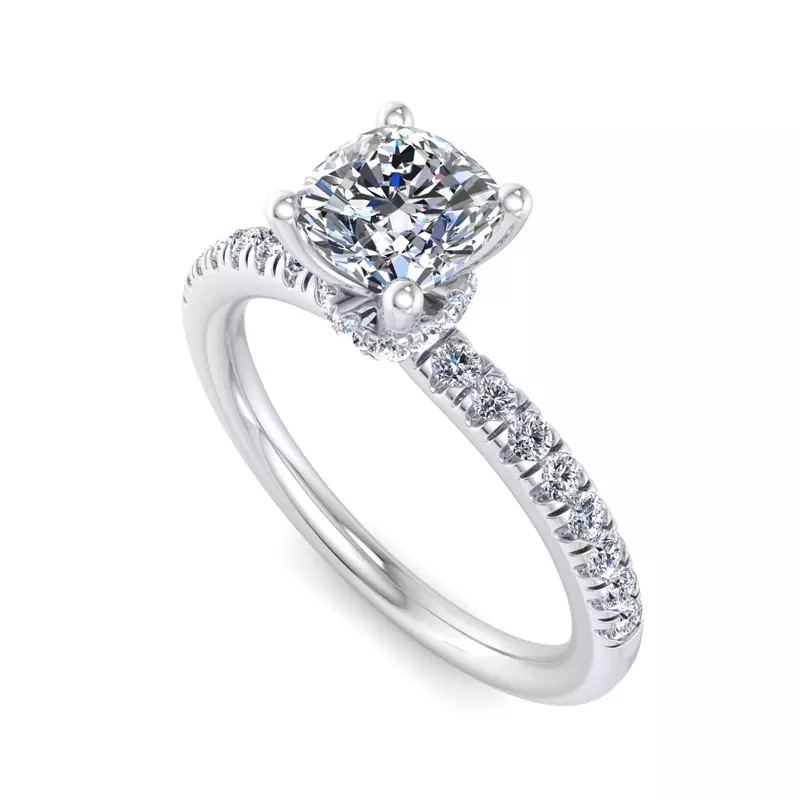 18K White Gold Charlotte Hidden Halo Engagement Ring