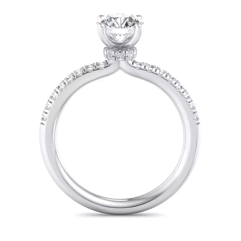 Platinum Charlotte Hidden Halo With Pave Band