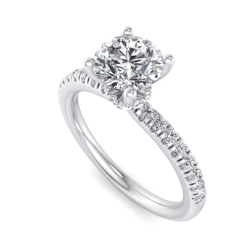 Platinum Charlotte Hidden Halo With Pave Band