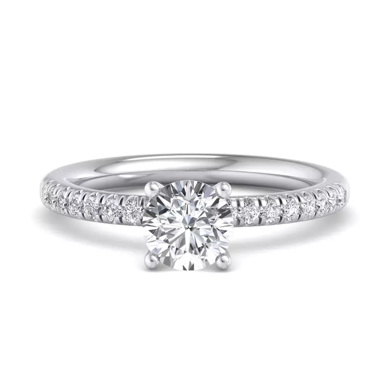 Platinum Charlotte Hidden Halo With Pave Band