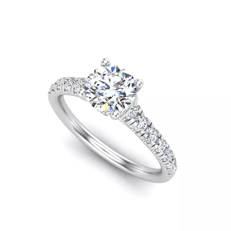 14K White Gold Lucille Engagement Ring