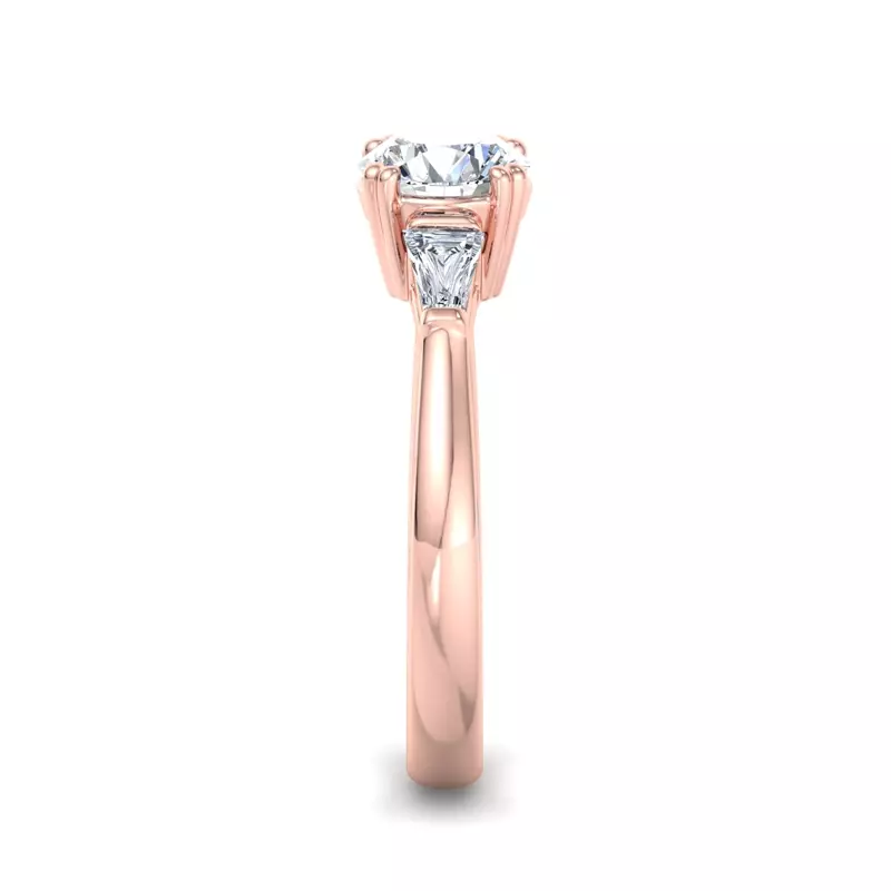 14K Rose Gold Brooklyn 3 Stone Engagement Ring