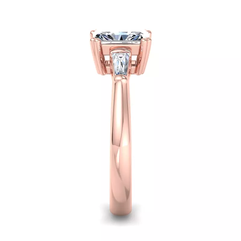 14K Rose Gold Brooklyn 3 Stone Engagement Ring