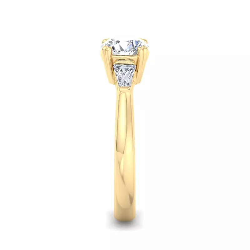 14K Yellow Gold Brooklyn 3 Stone Engagement Ring