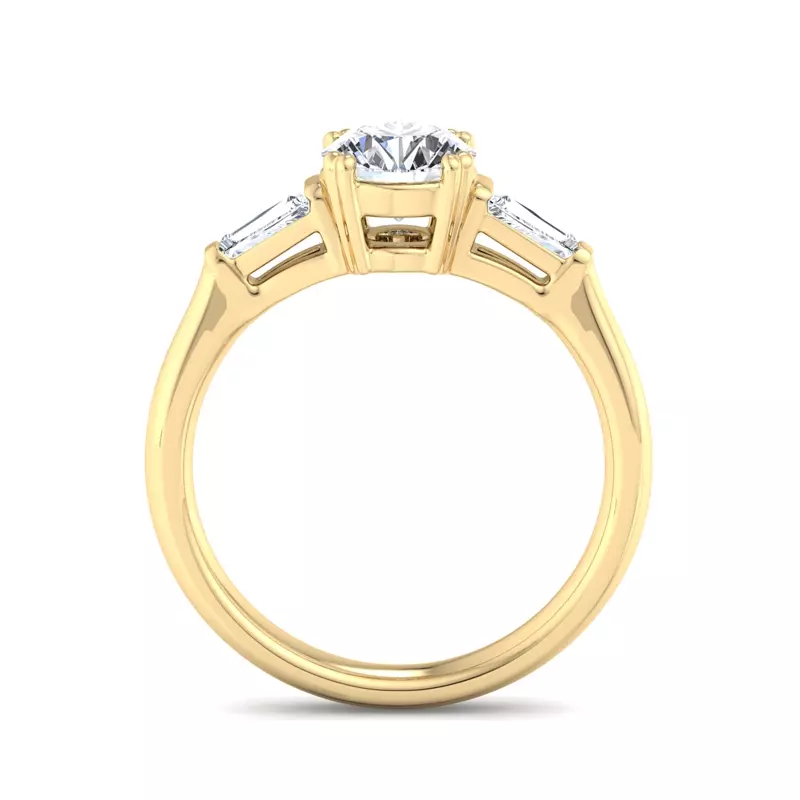 14K Yellow Gold Brooklyn 3 Stone Engagement Ring