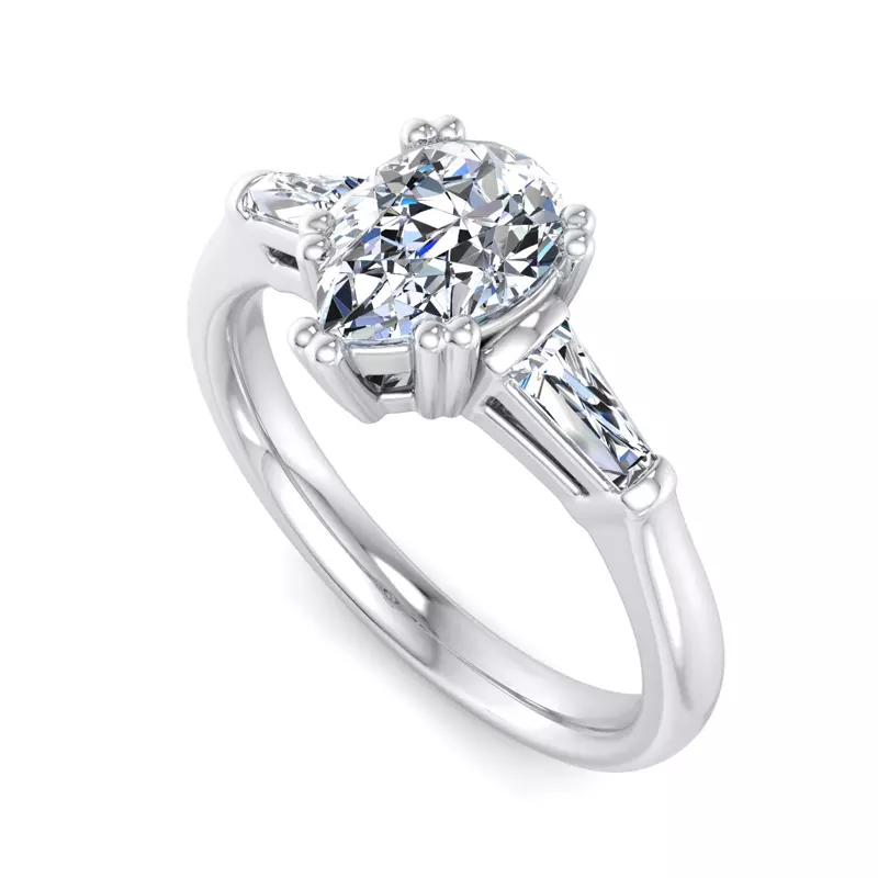 Platinum Brooklyn 3 Stone Engagement Ring