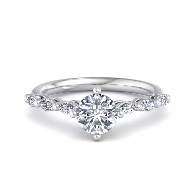 Platinum Aubrey Marquise Band Engagement Ring