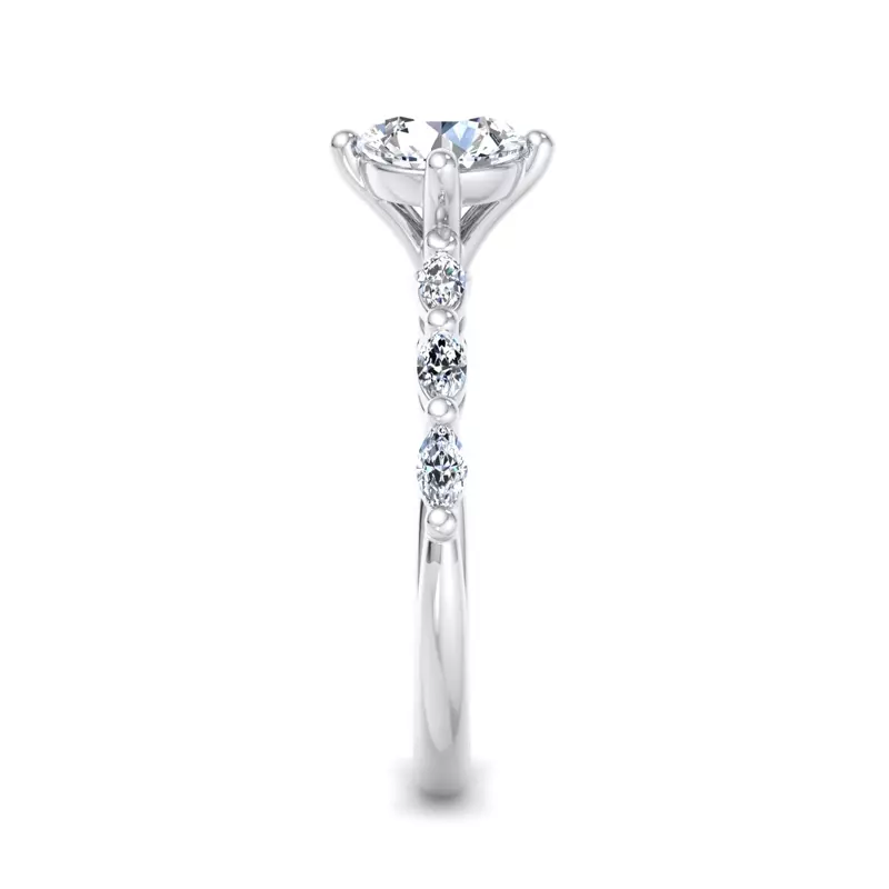 Platinum Aubrey Marquise Band Engagement Ring
