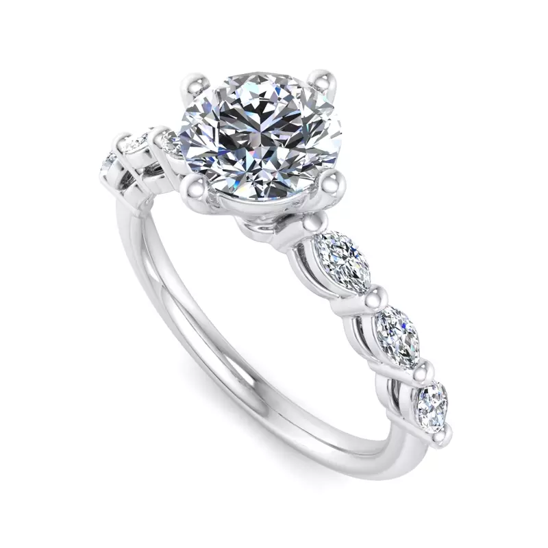 Platinum Aubrey Marquise Band Engagement Ring