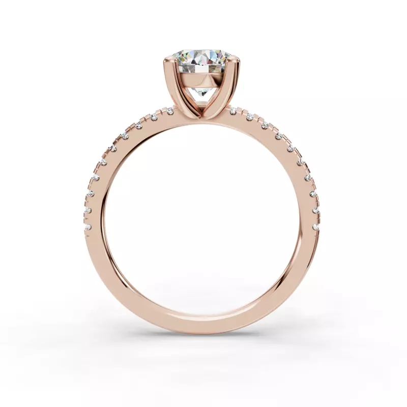14K Rose Gold Kennedy Pave Engagement Ring