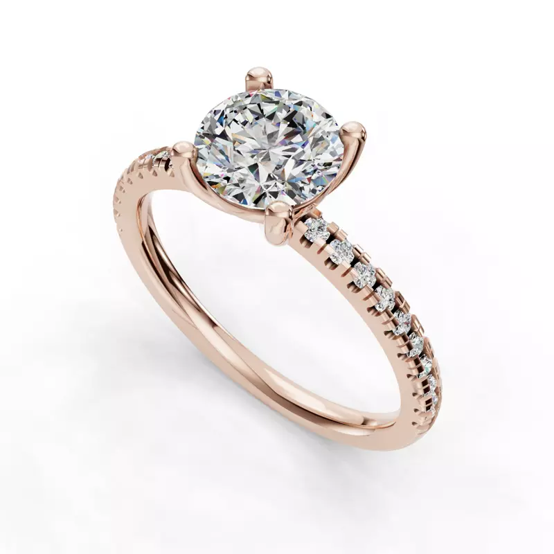 14K Rose Gold Kennedy Pave Engagement Ring